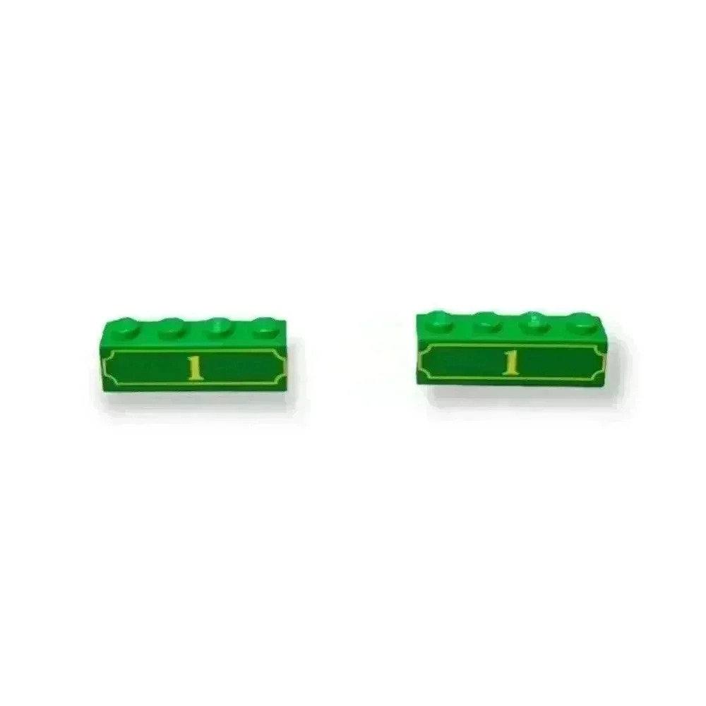 Lego Toy Story Western Train Chase 7597 3010pb119 Green Brick 1 x 4 Yellow '1'